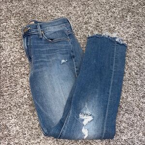 Mother The mid rise dazzler ankle fray